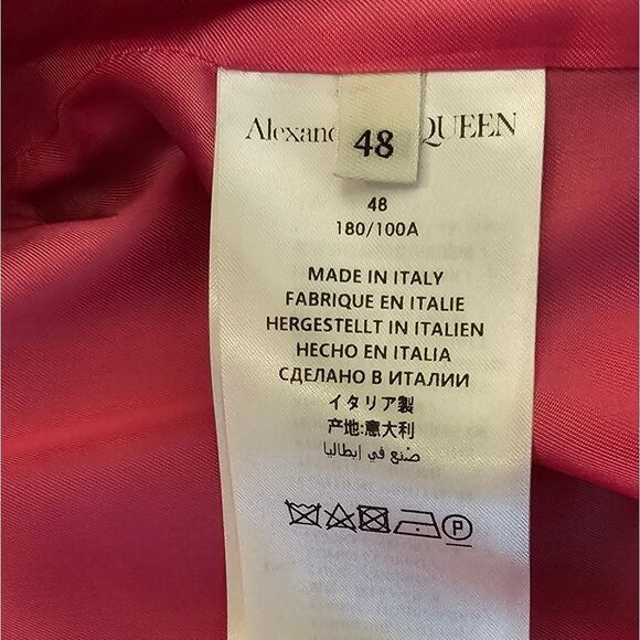 Wool Alexander McQueen Suit Jacket Herringbone Peplum Blazer size 48 IT NWT - Picture 5 of 15